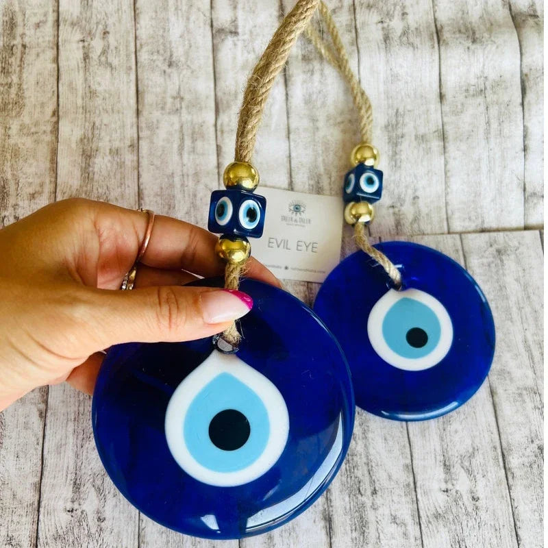 ๐งฟ Greek Evil Eye Glass Wall Hanging โ Protective Home Charm & Gift Idea