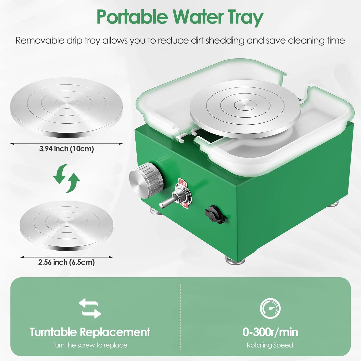 DIY Electric Pottery Wheel Set – Dual Turntables, Clay Tools & ABS Basin for Beginners