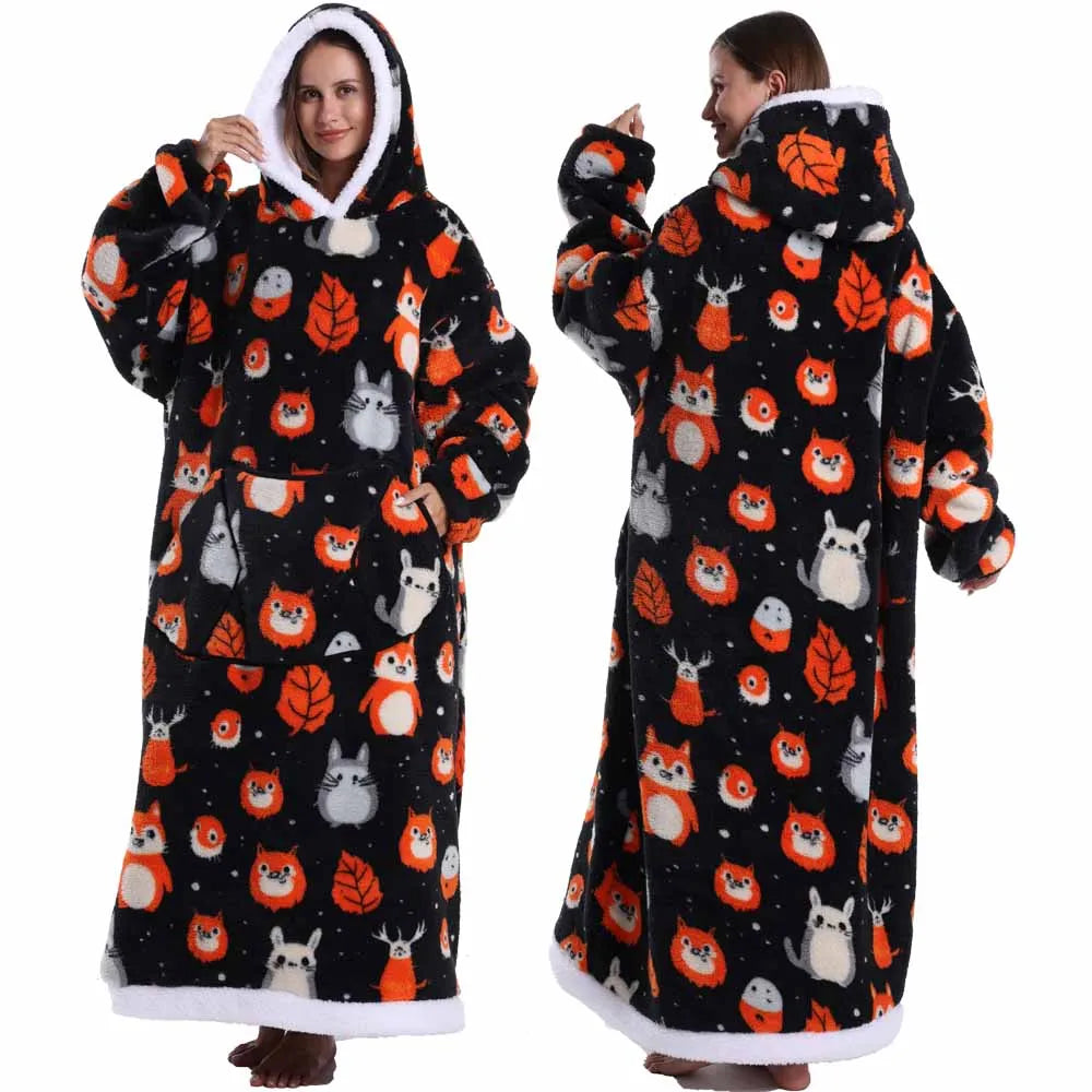 🎃👻 Oversized Wearable TV Blanket Sweatshirt (Halloween & Winter Cozy) 🛋️