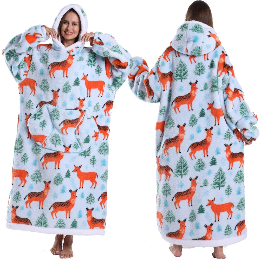 🎃👻 Oversized Wearable TV Blanket Sweatshirt (Halloween & Winter Cozy) 🛋️