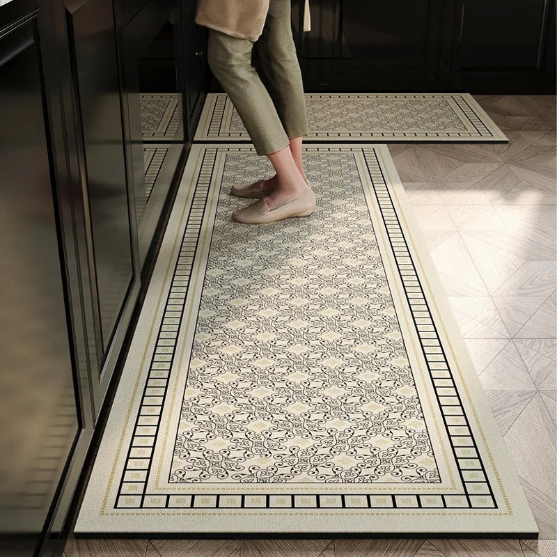 Kitchen Floor Rug – Anti-Slip, Oil-Proof, Water-Absorbing & Dirt-Resistant Waterproof Door Mat for Home