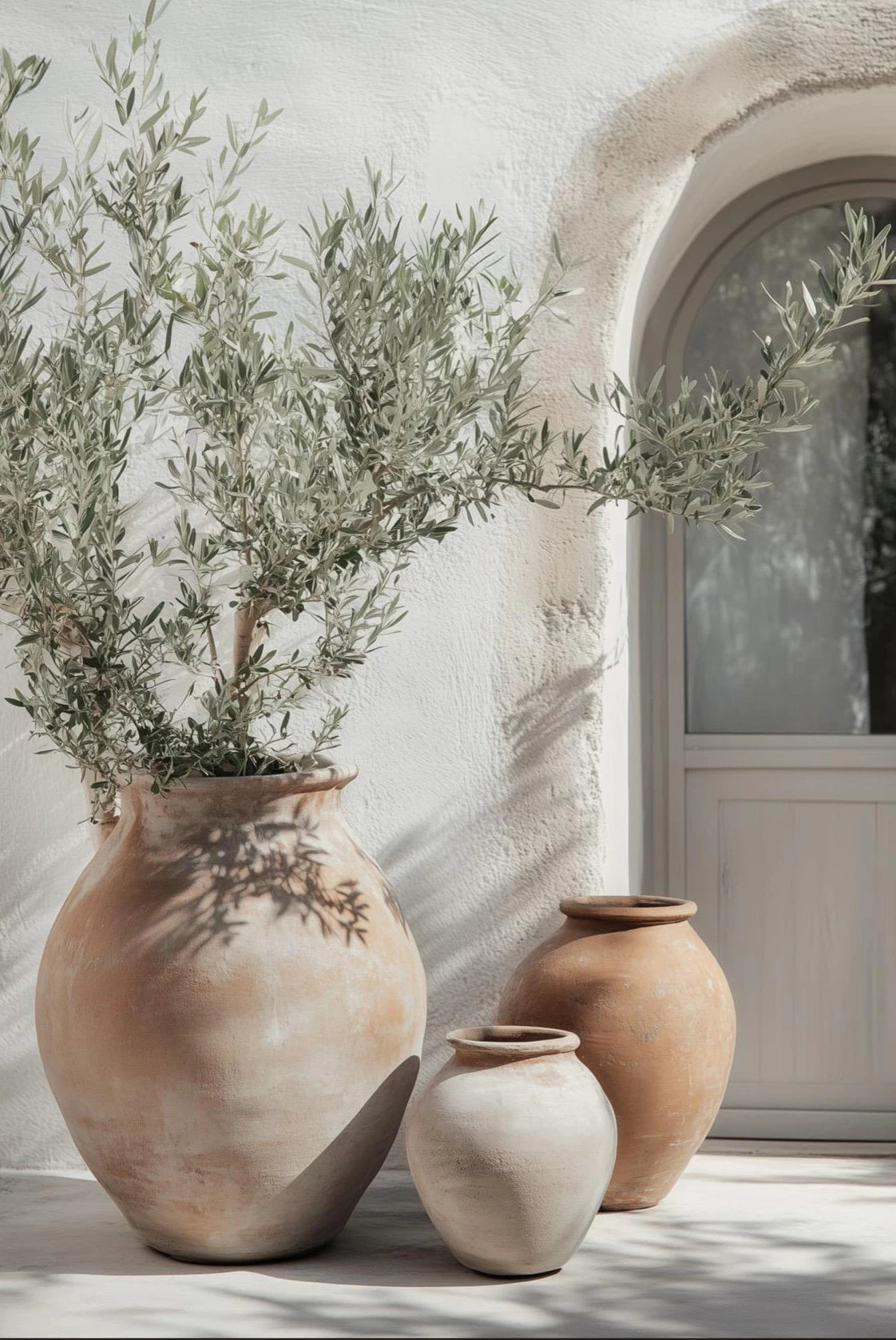 Retro Mediterranean Landscape Canvas – Greek Lemon, Orange & Olive Tree Wall Art