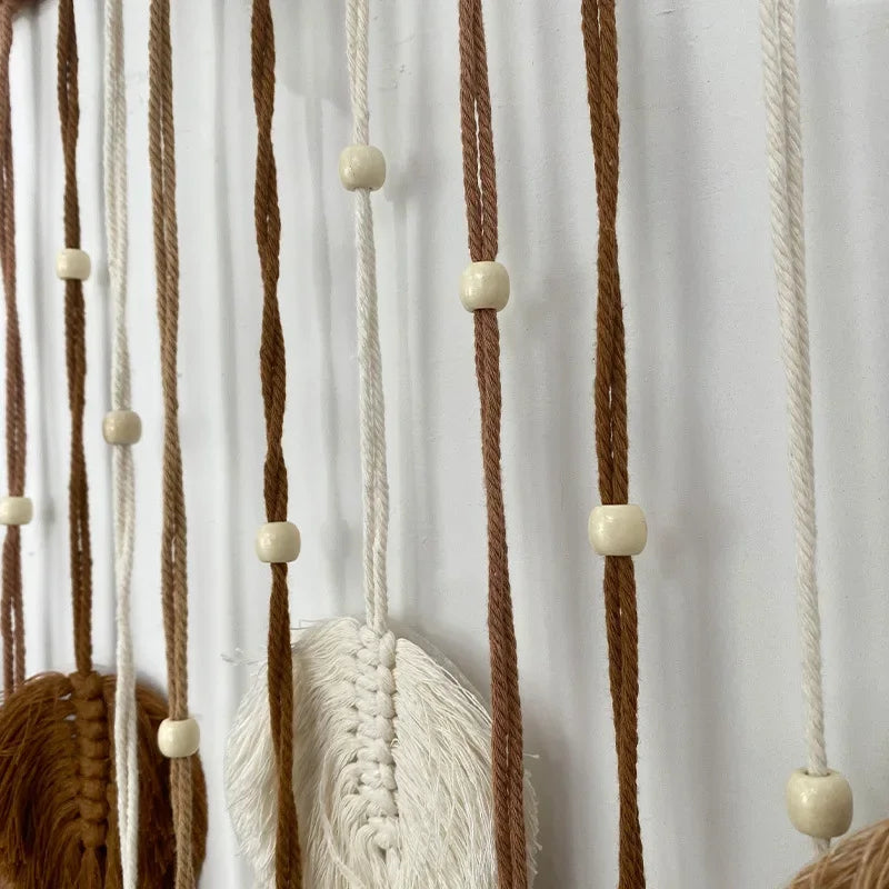 🍃 Handwoven Macramé Leaf Wall Hanging Ornament ✨