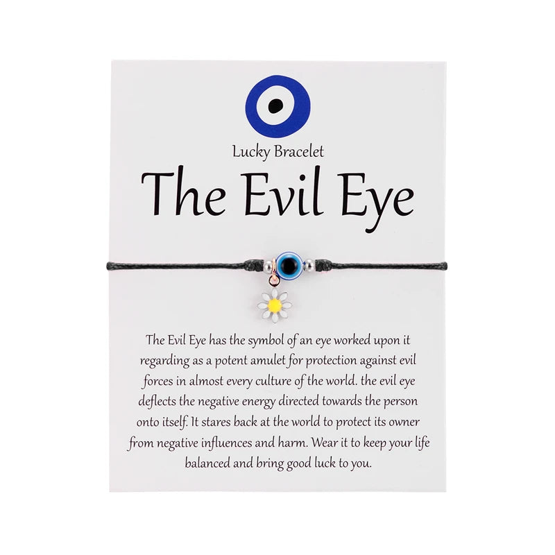 Unisex Evil Eye Amulet Bracelet – Blue Wax Rope, Adjustable & Lucky Friendship Jewelry
