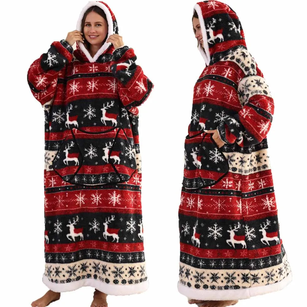 🎃👻 Oversized Wearable TV Blanket Sweatshirt (Halloween & Winter Cozy) 🛋️