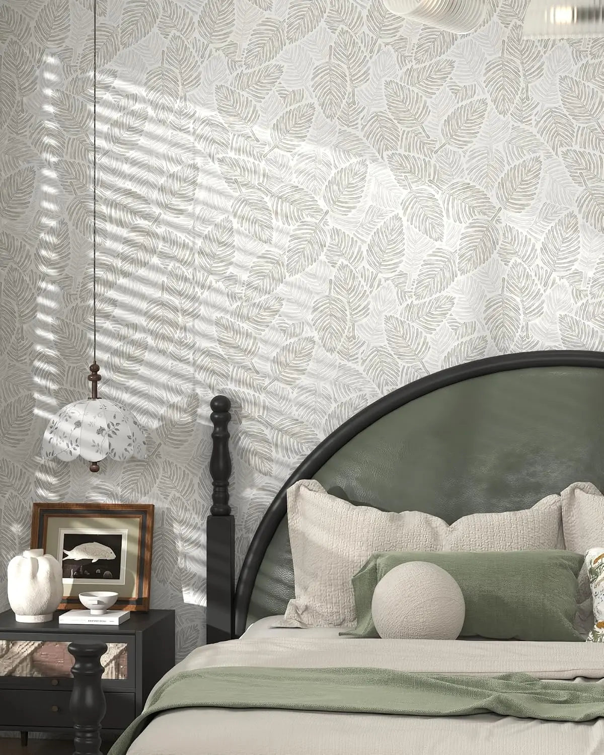 🌿 Boho Leaf Peel and Stick Wallpaper: Modern & Removable ✨