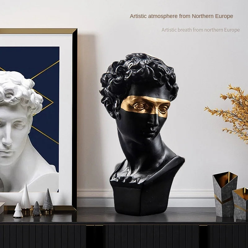 15cm David Bust Statue ā White Resin Gypsum Decorative Art Sculpture for Coffee Table & Home Decor