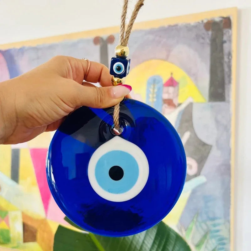 ๐งฟ Greek Evil Eye Glass Wall Hanging โ Protective Home Charm & Gift Idea