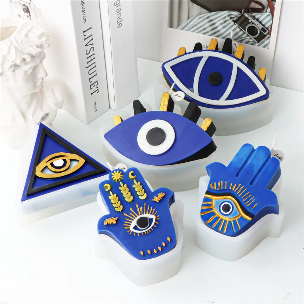 Greek Evil Eye Candle Mold – Spooky Silicone Mold for Resin, Plaster & Wax Creations