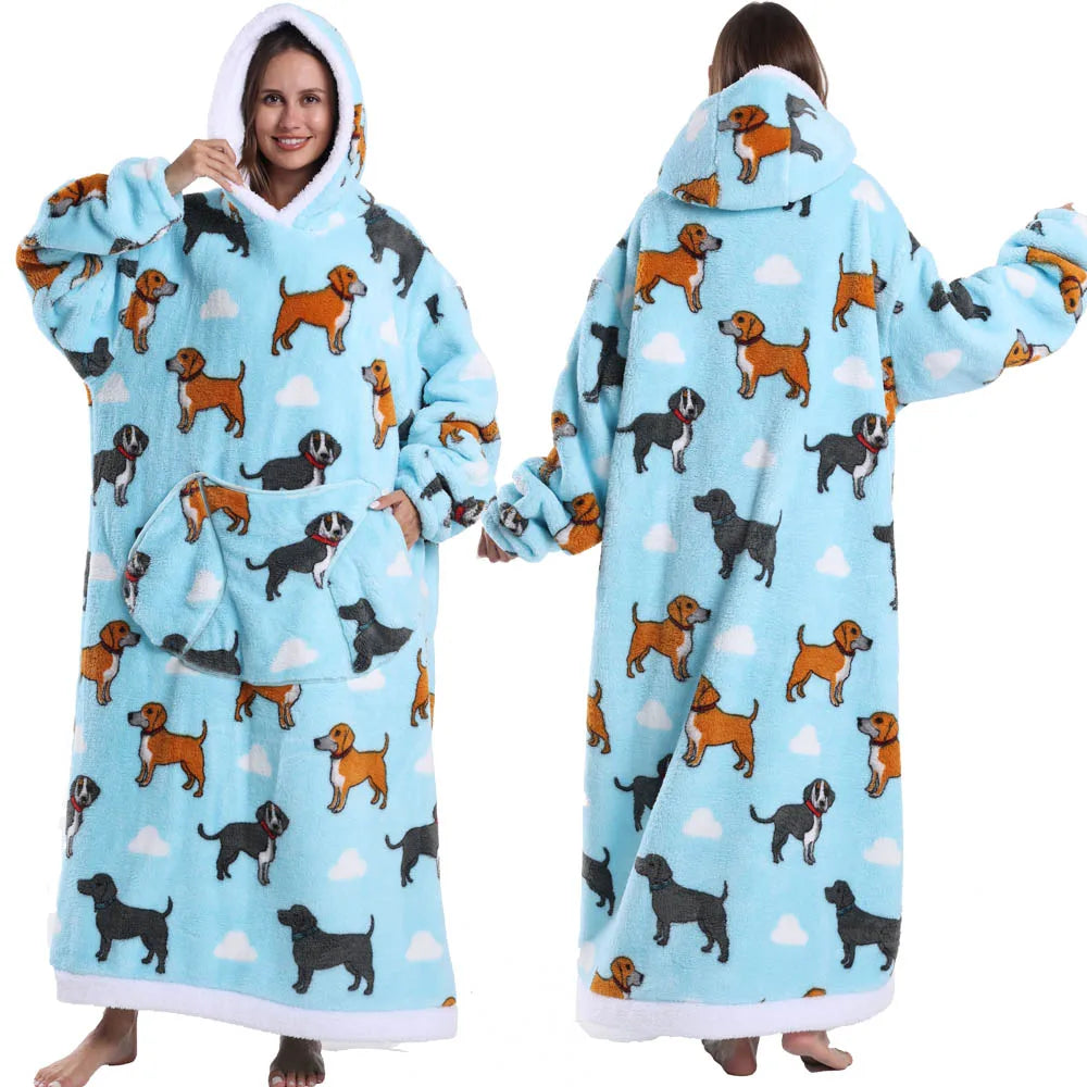 🎃👻 Oversized Wearable TV Blanket Sweatshirt (Halloween & Winter Cozy) 🛋️