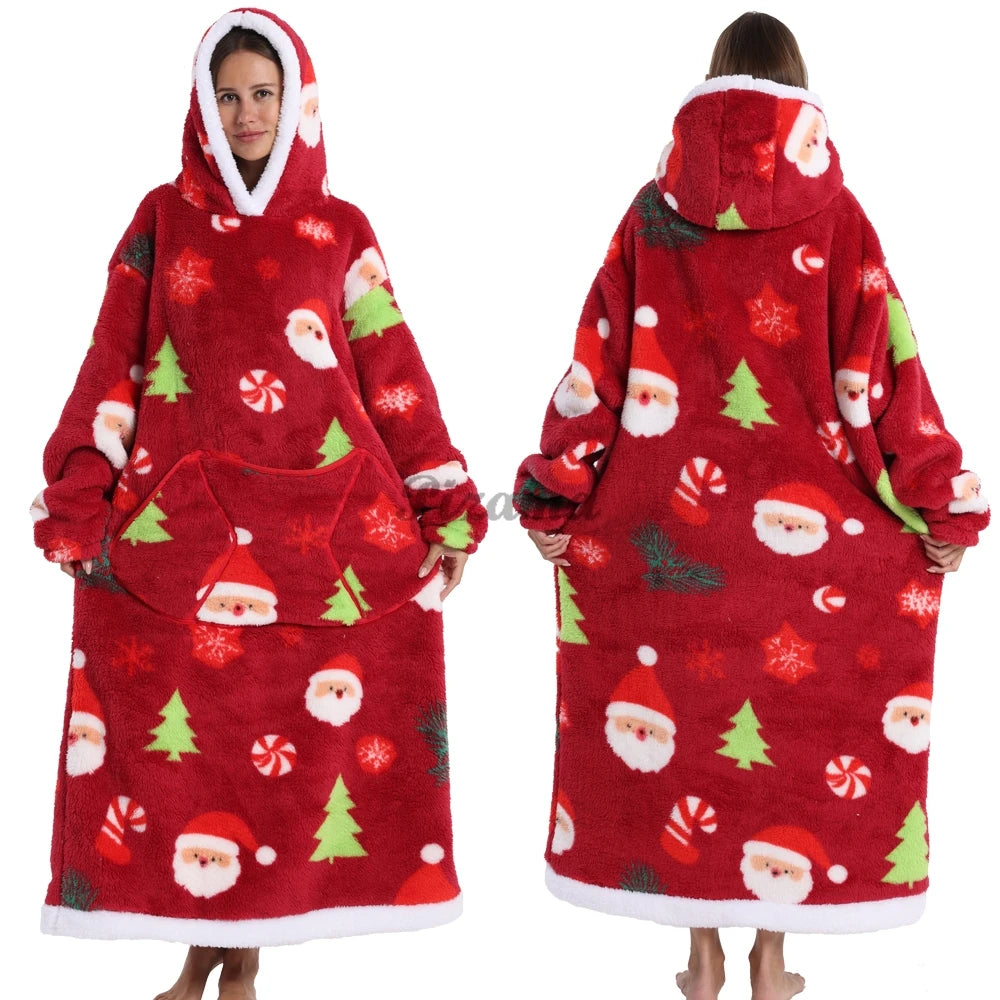 🎃👻 Oversized Wearable TV Blanket Sweatshirt (Halloween & Winter Cozy) 🛋️