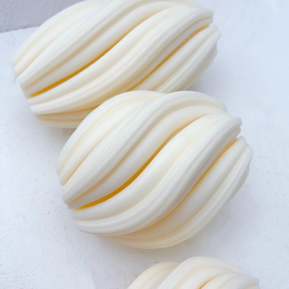 Abstract Pillar Candle Molds ā 3 Sizes Wavy Twirl Stripe Designs for Home Decor