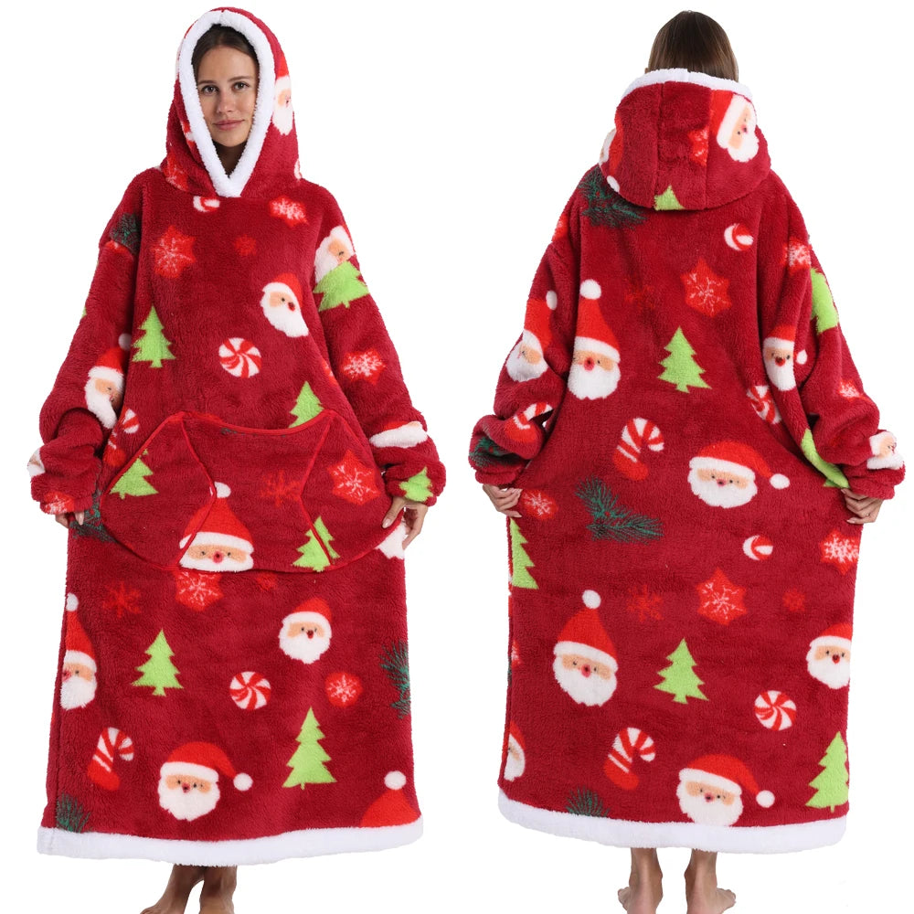🎃👻 Oversized Wearable TV Blanket Sweatshirt (Halloween & Winter Cozy) 🛋️