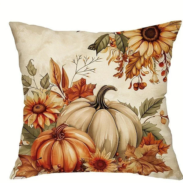 🐿️ Autumn-Themed Squirrel & Pumpkin Pillow Covers 🎃