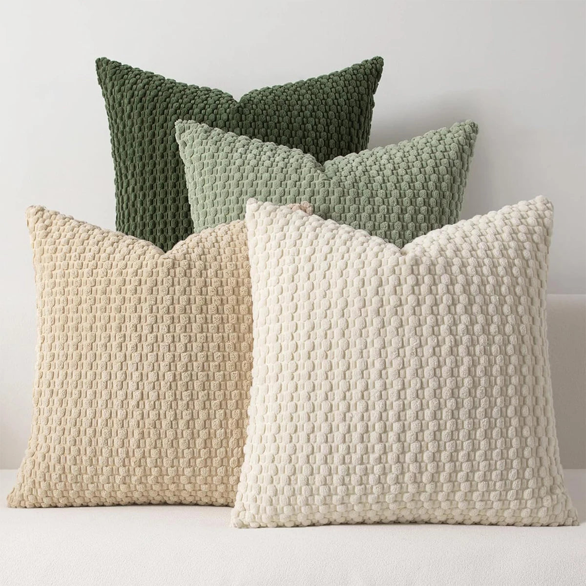 🌿 Boho Style Double-Sided Pillow Cover 🛋️ | Farmhouse Neutral Striped Corduroy ✨ | Modern Decorative Square Cushion Cover for Home Decor 🏡