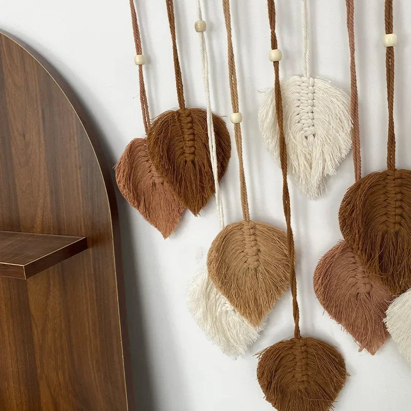 🍃 Handwoven Macramé Leaf Wall Hanging Ornament ✨
