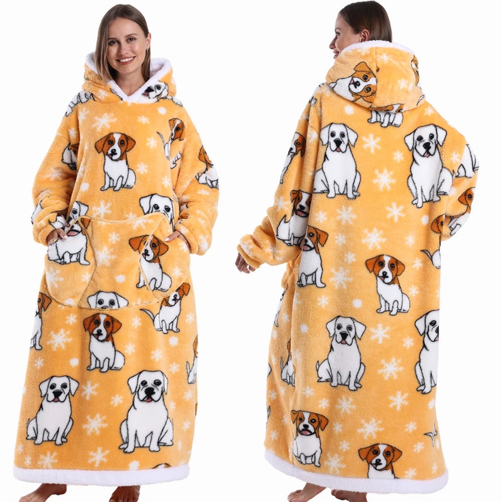 🎃👻 Oversized Wearable TV Blanket Sweatshirt (Halloween & Winter Cozy) 🛋️