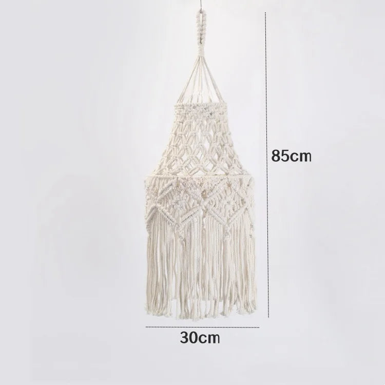 🌙 Hand-Woven Macramé Cotton Lampshade (Boho DIY Decor) ✨