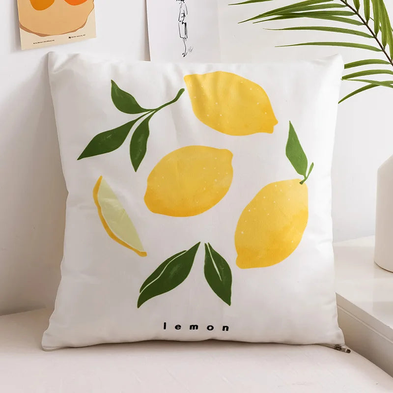 Minimalist Fruit Pattern Cushion Cover – Decorative Pillow Case for Living Room Sofa