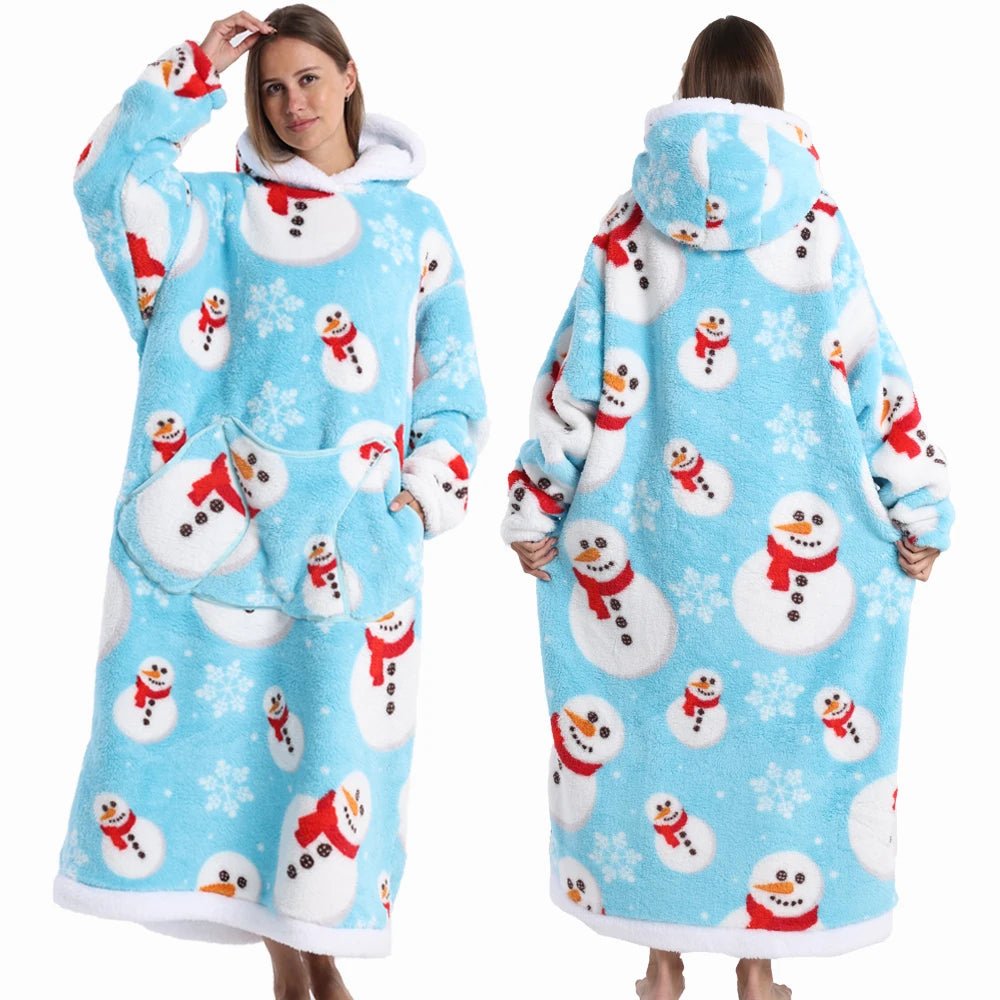 🎃👻 Oversized Wearable TV Blanket Sweatshirt (Halloween & Winter Cozy) 🛋️