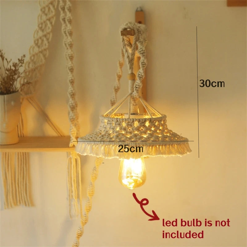 🌙 Hand-Woven Macramé Cotton Lampshade (Boho DIY Decor) ✨