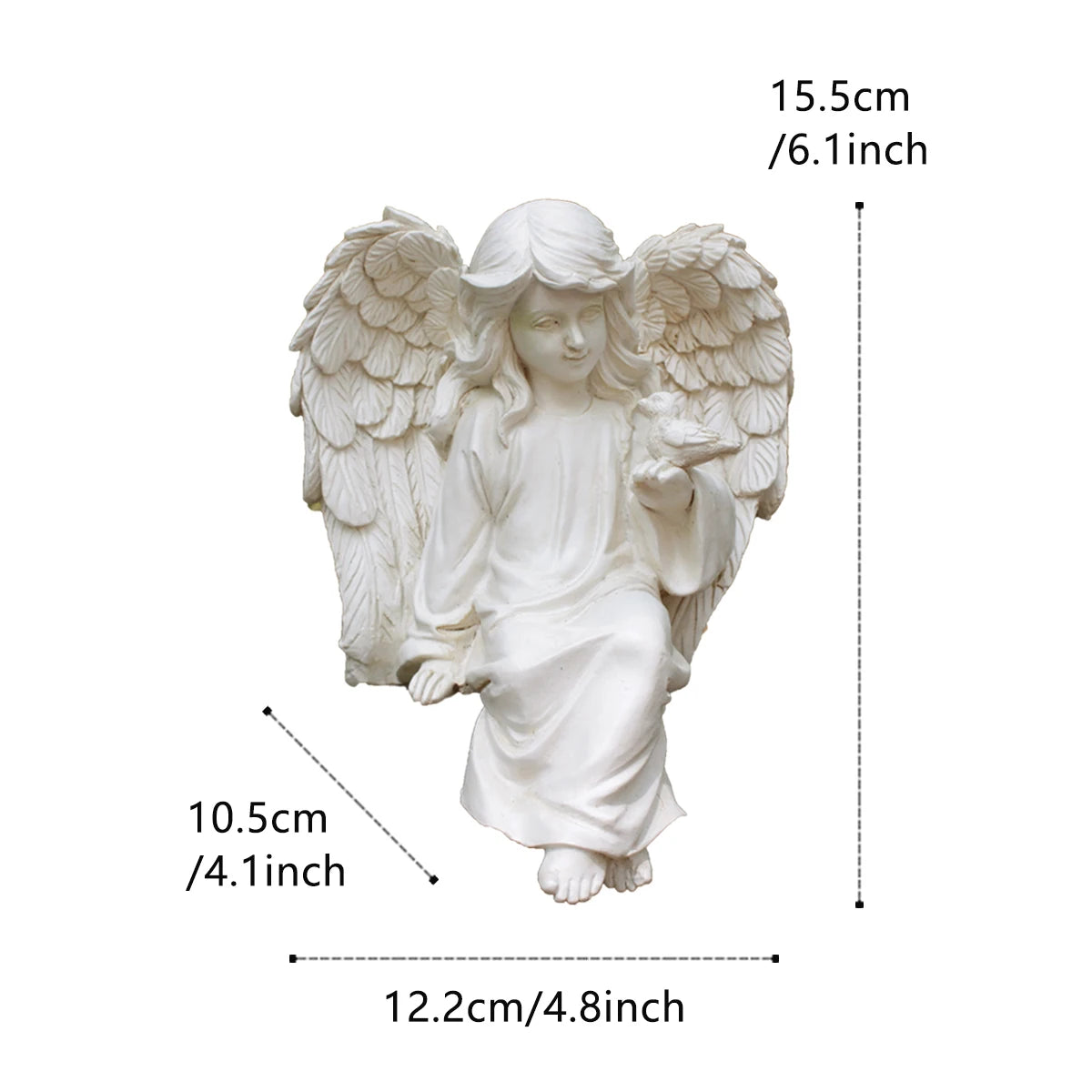 1PC Angel Girl Wing Ornament – Resin Craft Statue for Home & Garden