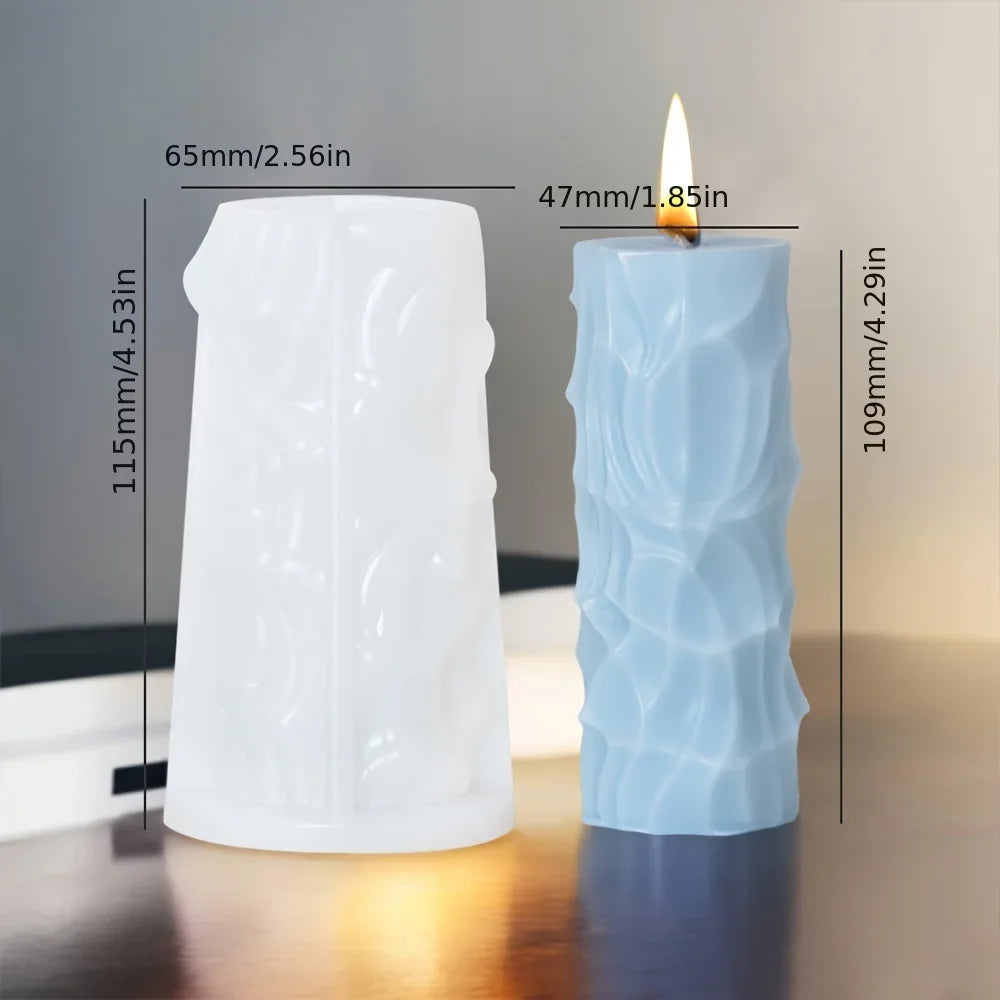 3D Candle & Soap Making Mold Set – Geometric Diamond, Rock, Cube, and Cylinder Shapes