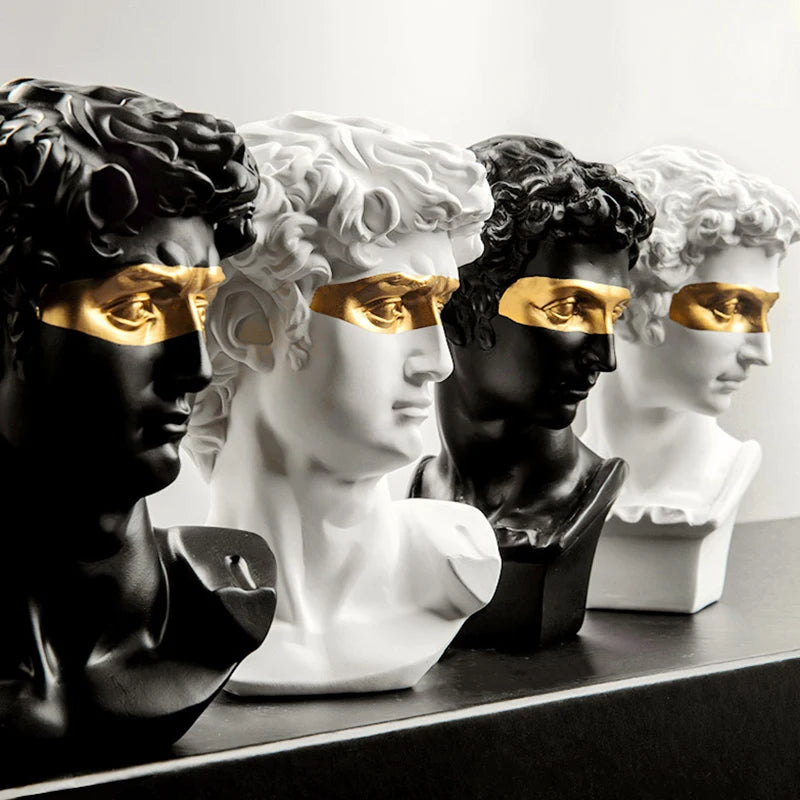 15cm David Bust Statue ā White Resin Gypsum Decorative Art Sculpture for Coffee Table & Home Decor