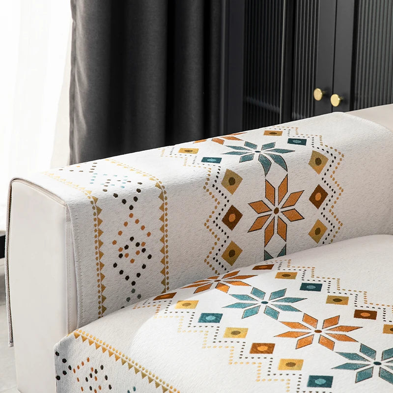🛋️ Modern Geometric Sofa Mats – Anti-Slip, Machine Washable, Perfect for Spring & Summer