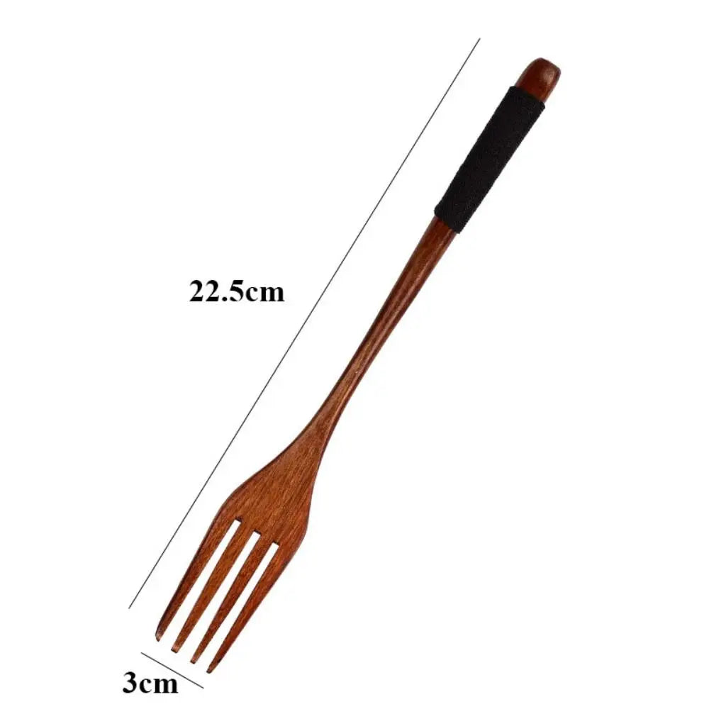 Eco-Friendly Wooden Spoon and Fork – Dinnerware & Kitchen Utensils for Rice, Soup, and Cereal