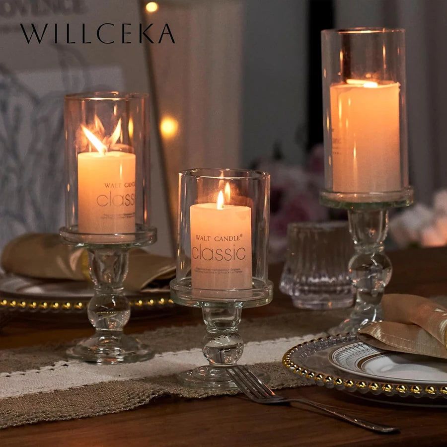 ✨ Crystal Glass Candle Holders 🕯️ | Cone-Shaped Design 💎 | Perfect for Weddings, Dining Tables & Home Decor 🌸