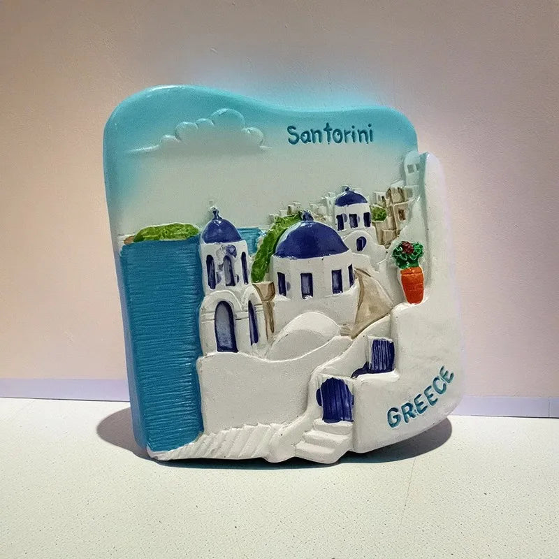 Greece Refrigerator Magnets ā 3D Resin Souvenirs with Landmarks