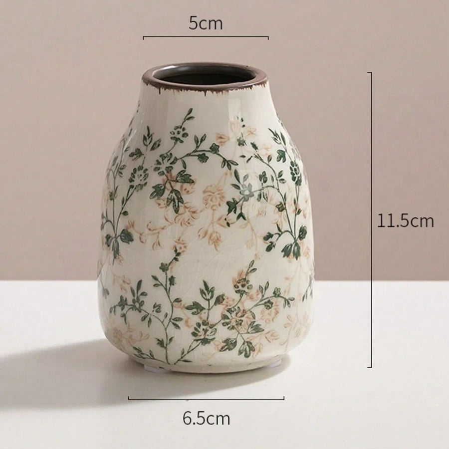 Ice Crackle Handmad🌊 Ice Crackle Ceramic Vase – Handmade Boho Charm 🖐️🏺e Ceramic Vase – Bohemian Art for Home Décor, Perfect for Fresh & Dry Flowers in Living Rooms & Offices