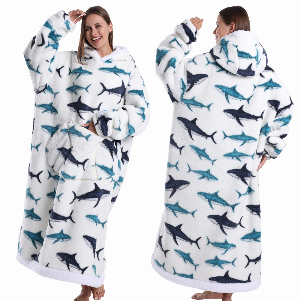 🎃👻 Oversized Wearable TV Blanket Sweatshirt (Halloween & Winter Cozy) 🛋️
