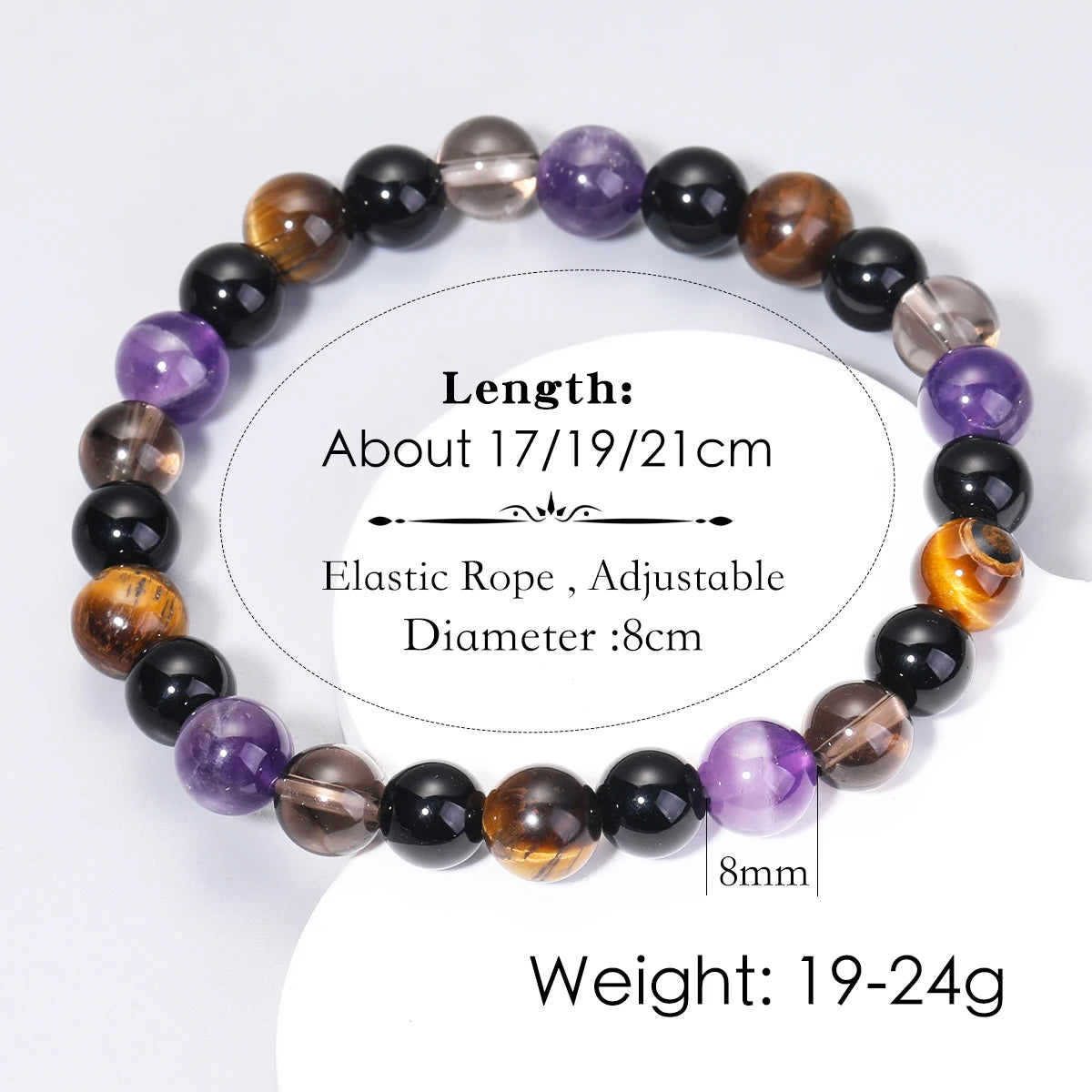 Natural Obsidian Labradorite Bracelet – Good Luck, Money & Health Crystal Jewelry for Men & Women