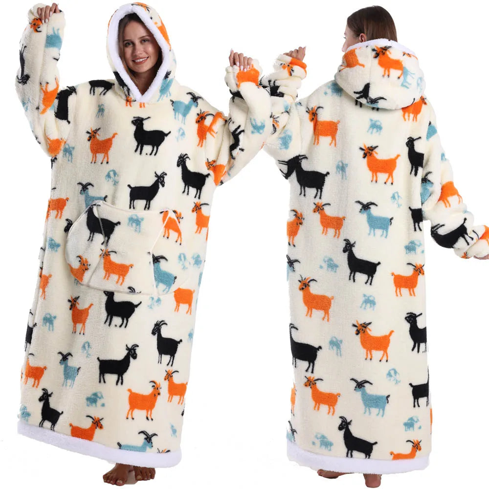 🎃👻 Oversized Wearable TV Blanket Sweatshirt (Halloween & Winter Cozy) 🛋️