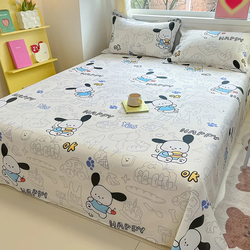 🌸 1-Piece 100% Cotton Flower Print Bed Sheet – Single/Double/Queen/King Size, Kids & Adults Bedding