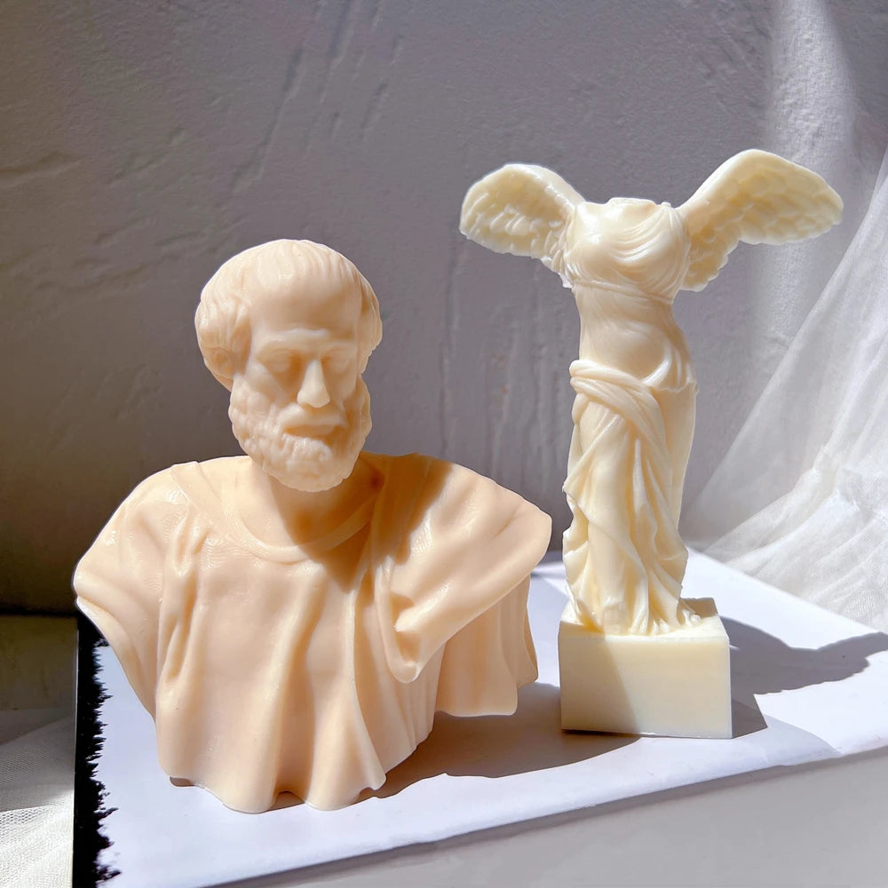Aristotle Statue Candle Mold – Greek Philosopher Bust Silicone Mold for Wax Sculpture & Tabletop Decor