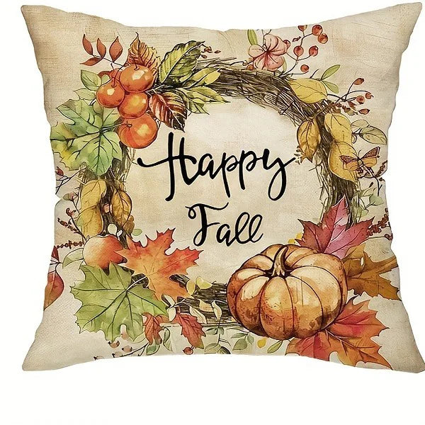 🐿️ Autumn-Themed Squirrel & Pumpkin Pillow Covers 🎃