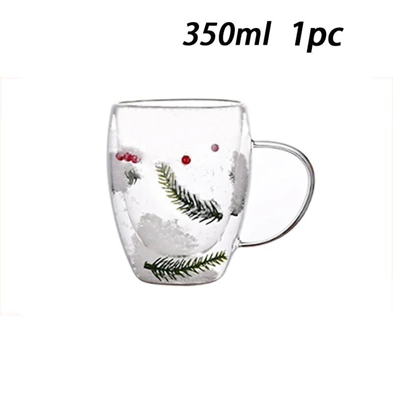 1/2/4PCS Double Wall Clear Glass Coffee Mugs ā Insulated Cups for Hot & Cold Beverages, Cappuccino & Espresso