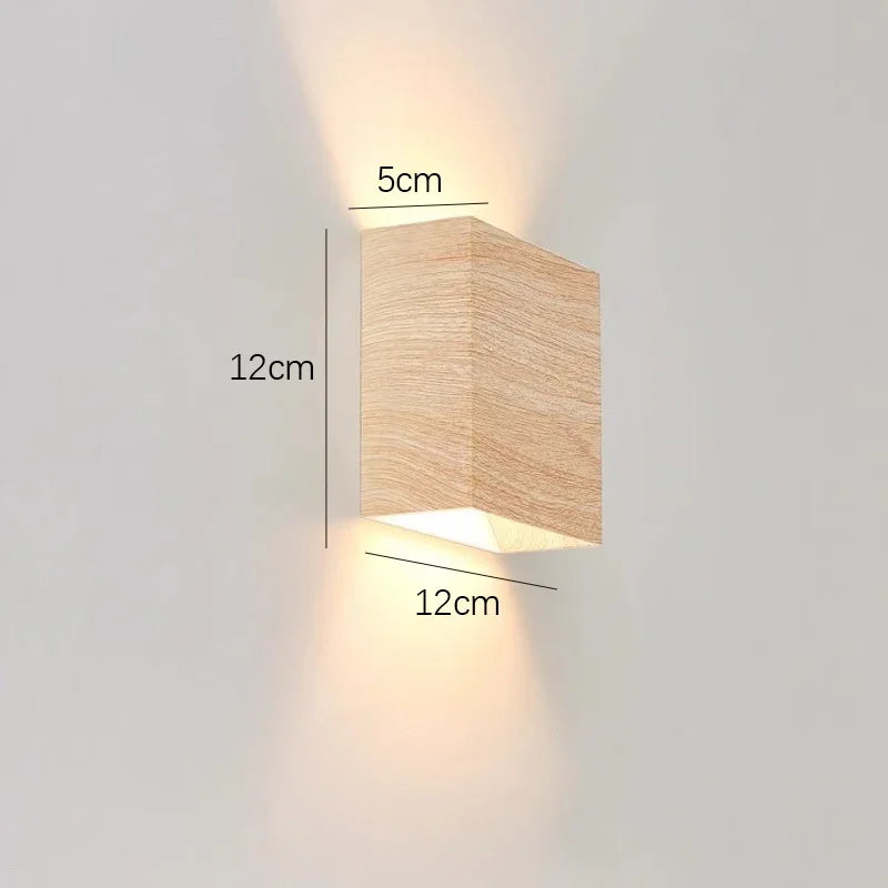 🪵 Artistic Wood Grain Wall LED Lamp (Up & Down Lighting) ✨