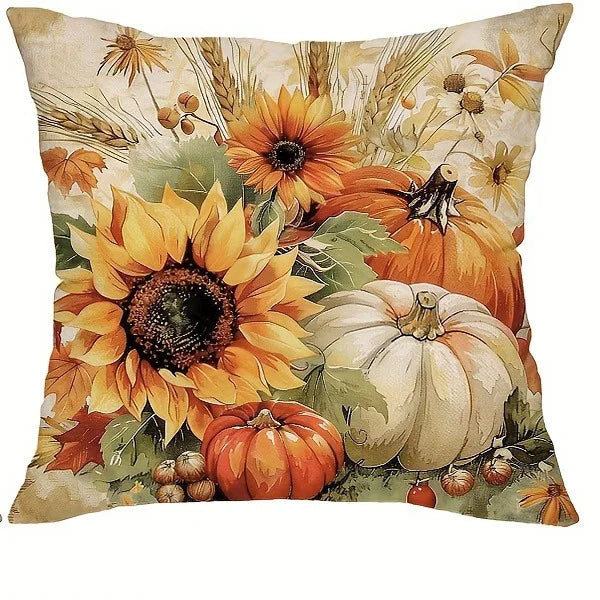 🐿️ Autumn-Themed Squirrel & Pumpkin Pillow Covers 🎃