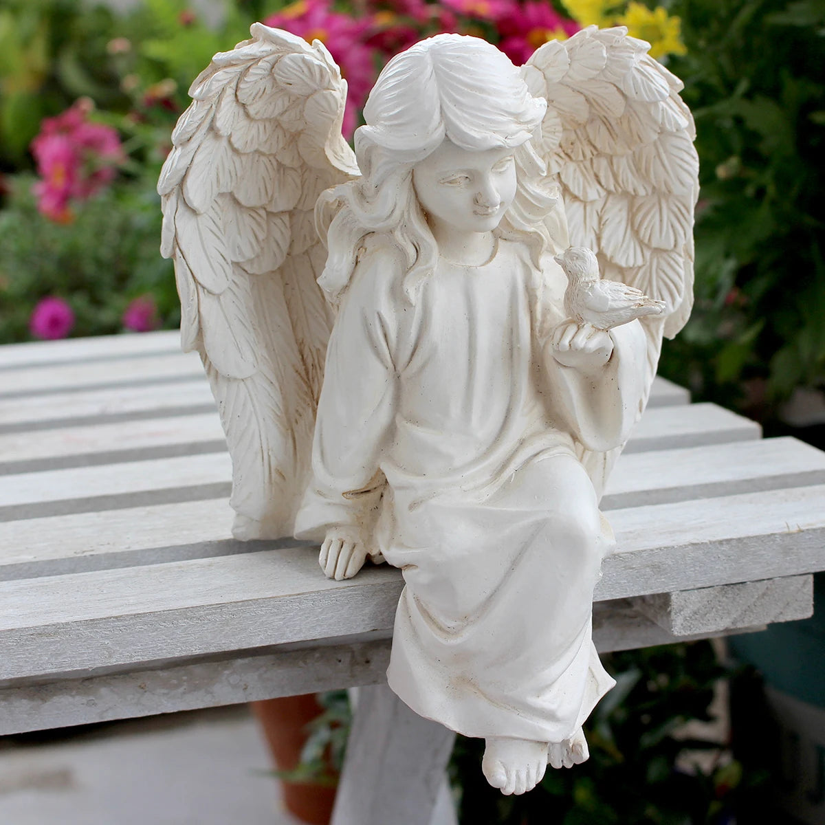 1PC Angel Girl Wing Ornament – Resin Craft Statue for Home & Garden