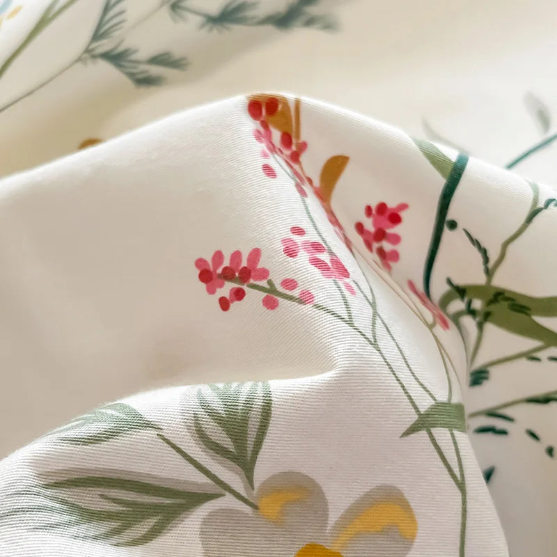 🌸 1-Piece 100% Cotton Flower Print Bed Sheet – Single/Double/Queen/King Size, Kids & Adults Bedding