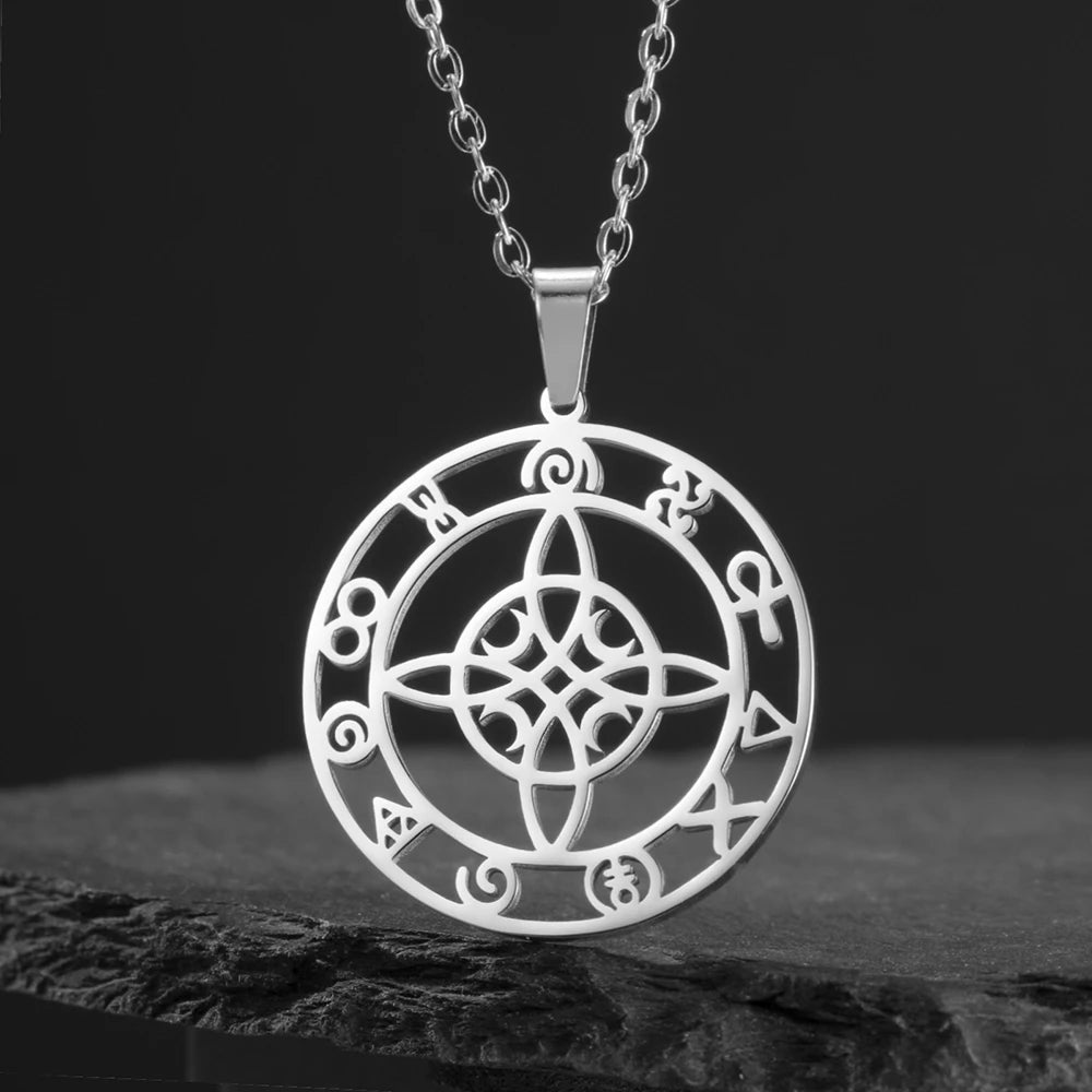 🛡️ Ancient Greek Mythology Witch Knot Necklace – Stainless Steel Protection Amulet for Women | Wiccan & Spiritual Jewelry
