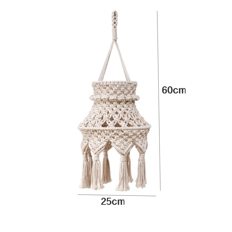 🌙 Hand-Woven Macramé Cotton Lampshade (Boho DIY Decor) ✨