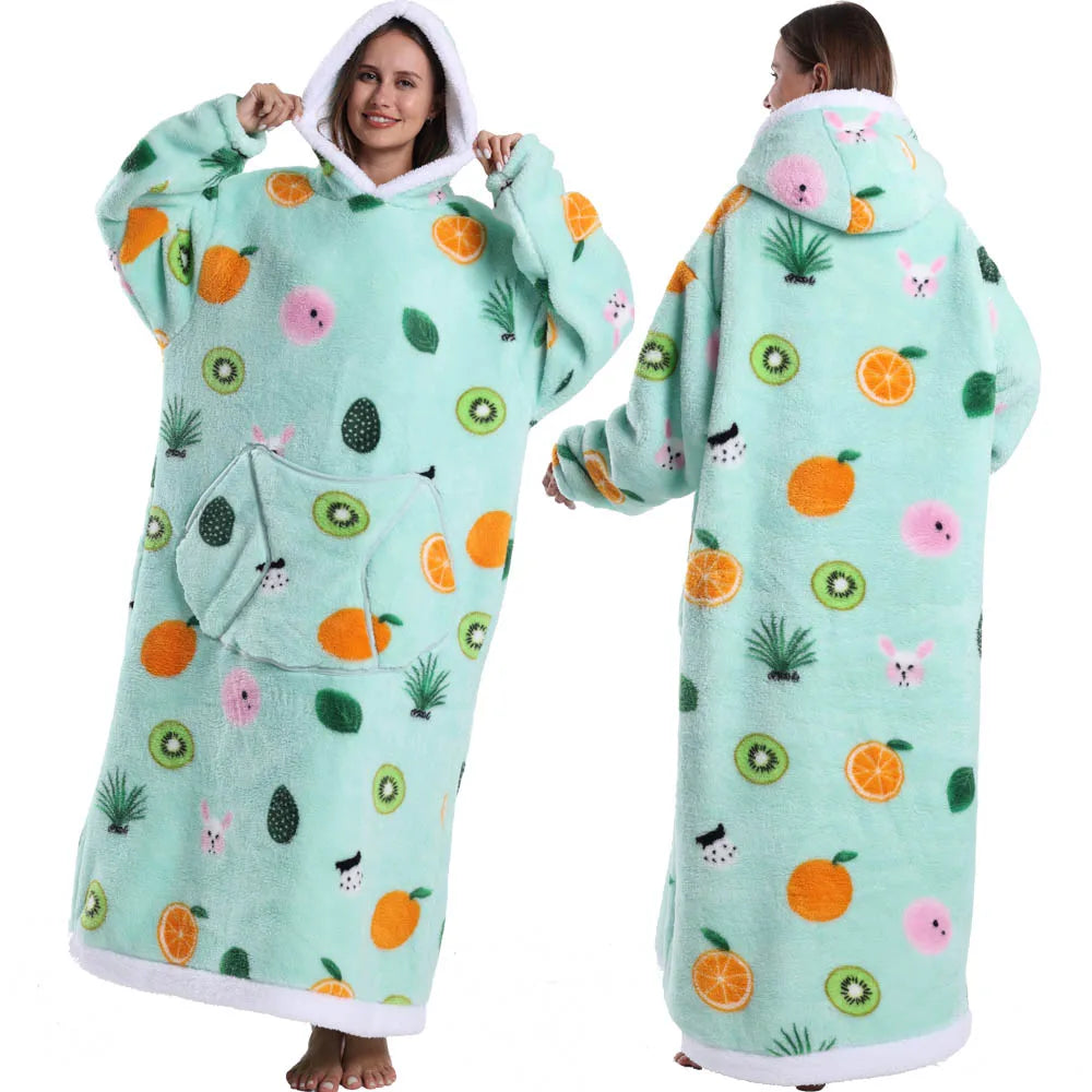 🎃👻 Oversized Wearable TV Blanket Sweatshirt (Halloween & Winter Cozy) 🛋️