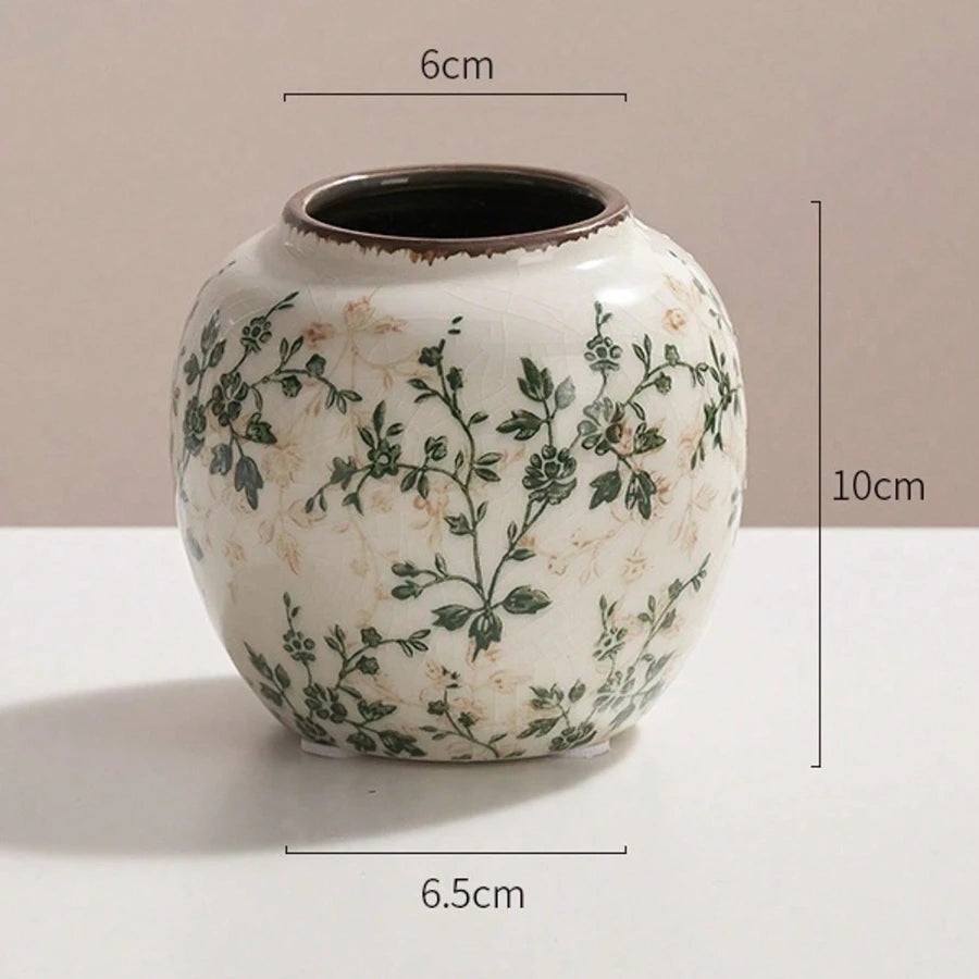 Ice Crackle Handmad🌊 Ice Crackle Ceramic Vase – Handmade Boho Charm 🖐️🏺e Ceramic Vase – Bohemian Art for Home Décor, Perfect for Fresh & Dry Flowers in Living Rooms & Offices