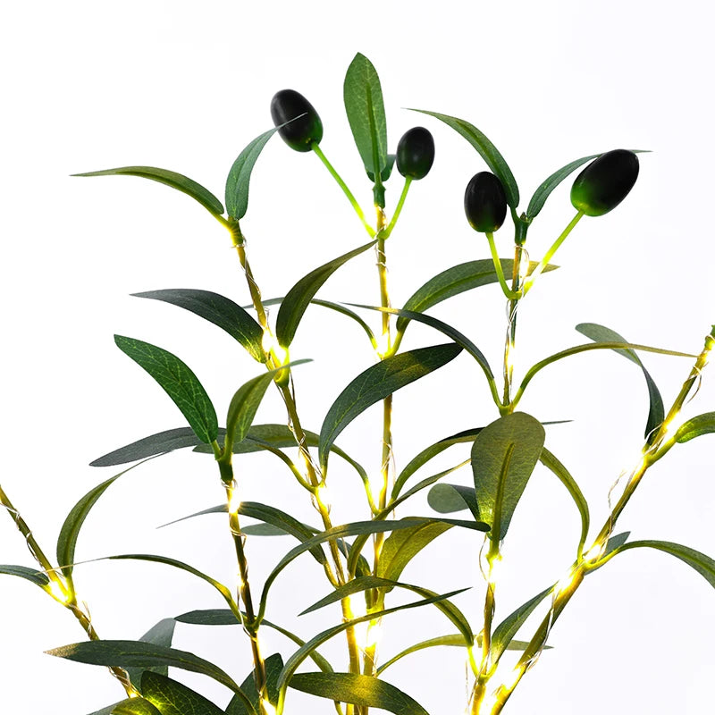 1PC / 3PCS Artificial Olive Branch LED Light – DIY Handcrafted Home, Restaurant & Office Desk Night Decoration