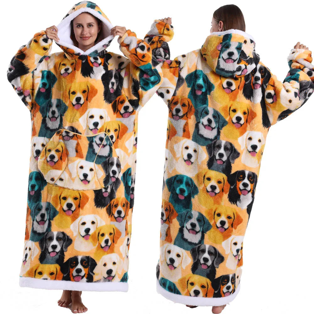 🎃👻 Oversized Wearable TV Blanket Sweatshirt (Halloween & Winter Cozy) 🛋️
